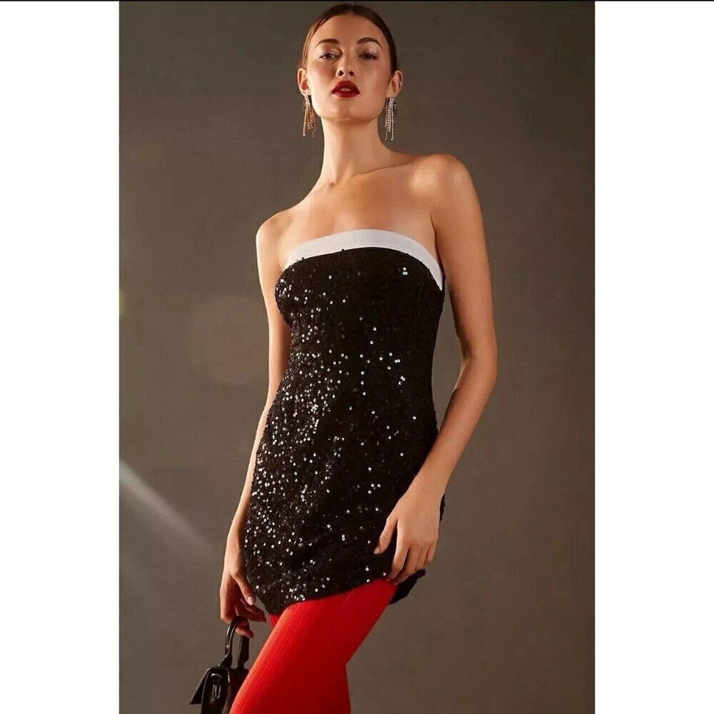 Anthropologie Vineet Bahl Textured Sequin Dress NWT $248 L READ